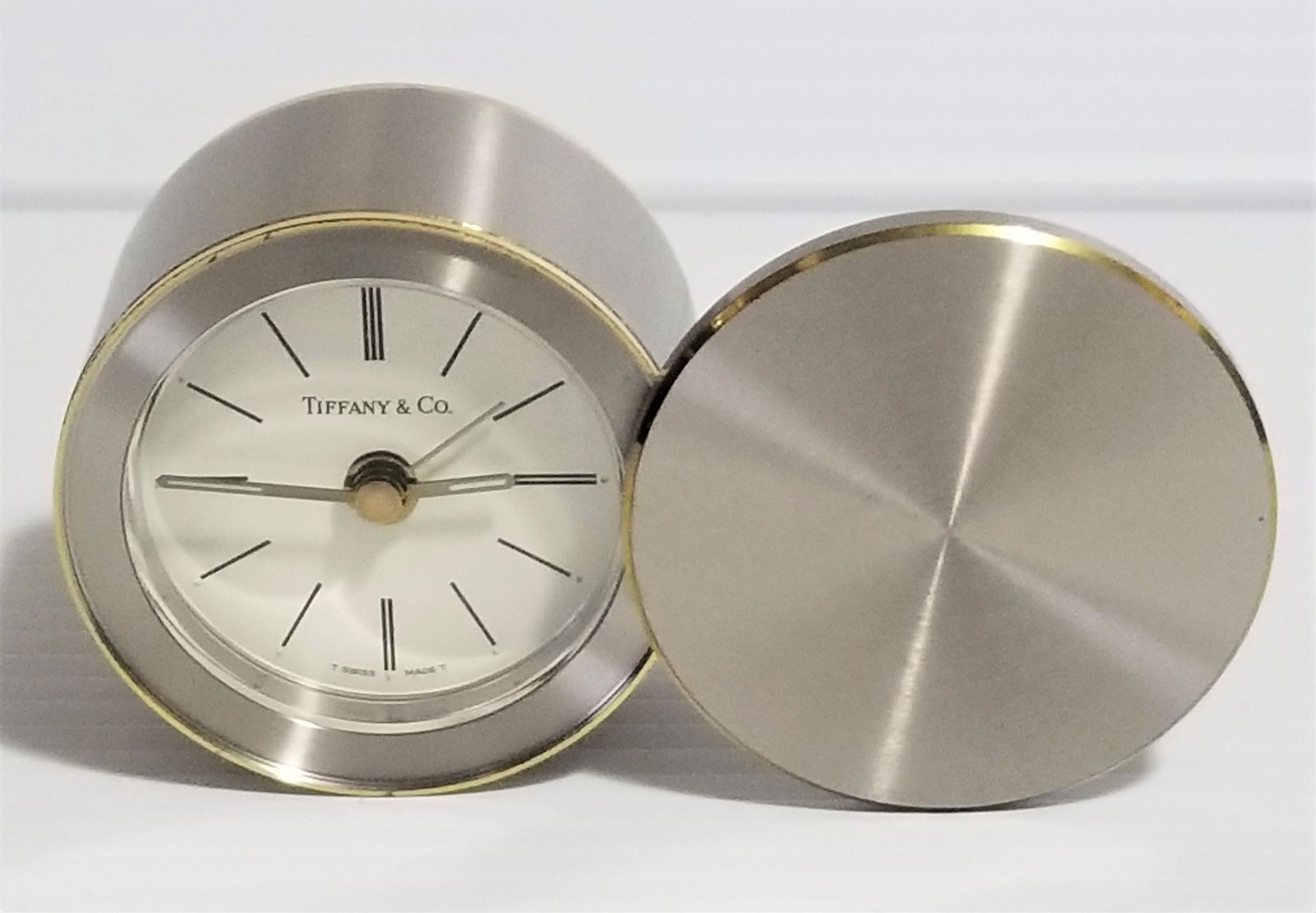 Vintage Tiffany & Co. Silver Brass Swiss Alarm Clock (1 of 2)
