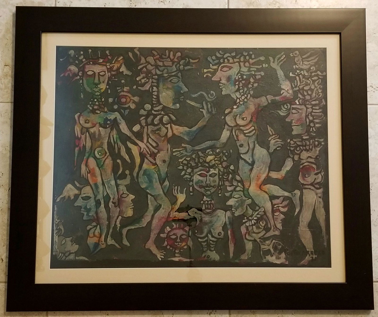 Rene Portocarrero 1971 Mixed Media Heavy Paper (1 of 3)