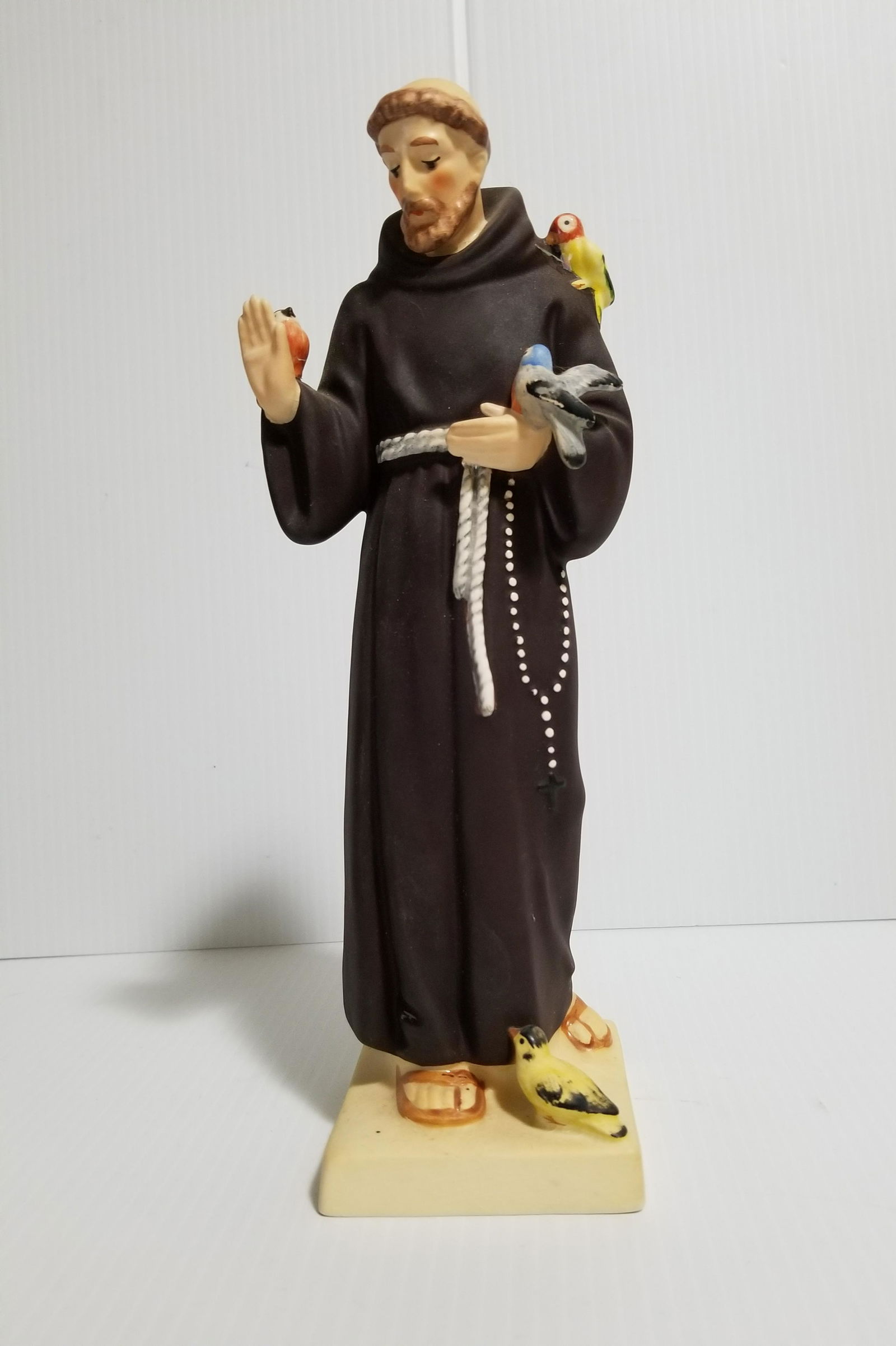 Vintage Goebel St. Francis Porcelain Figurine: Nice Goebel st. Francis porcelain figurine, beautiful bird, escellent details, west Germany, 10 1/8 x 3 1/2 x 3 inches. Value: $150