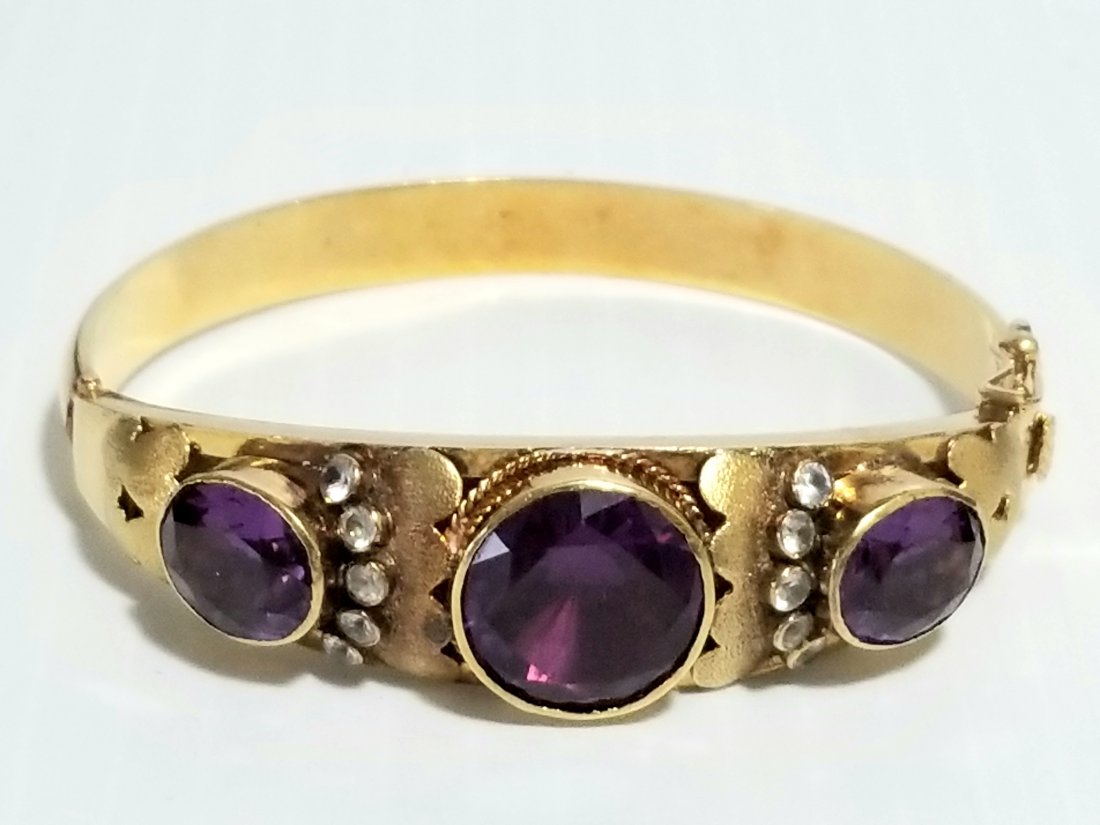 Amazing 18 KT Gold Amethyst Bracelet (1 of 10)
