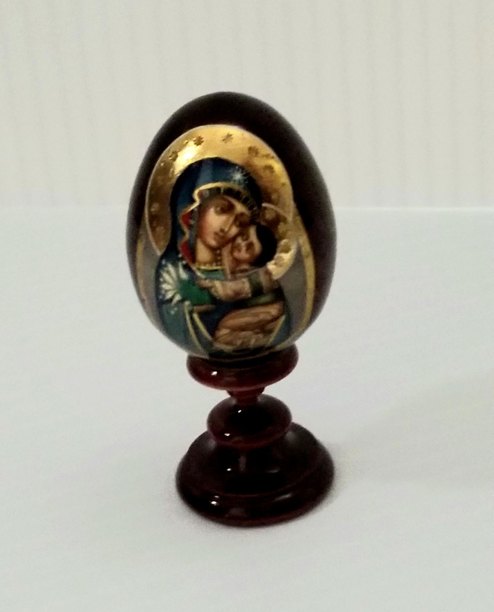 Hand Painted Russian Signed Icon Egg (1 of 6)