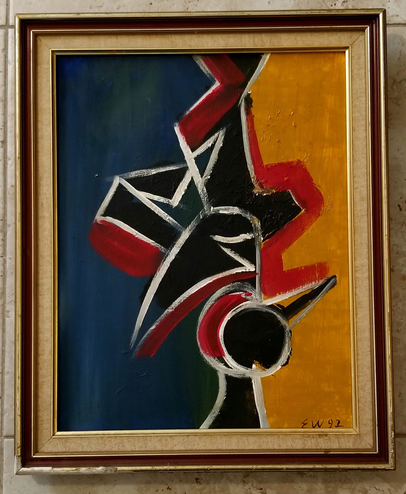 Emerson S Woelffer 1992 Abstract Acrylic Canvas (1 of 3)