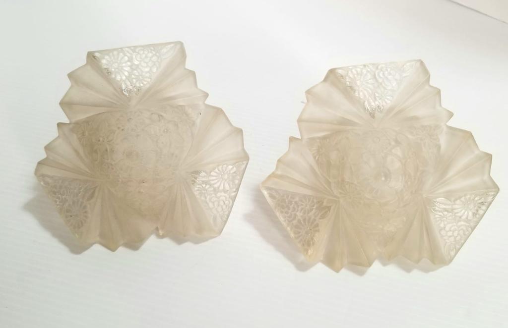 Amazing Art Deco Consolidated Glass Mantelle Pair (1 of 4)