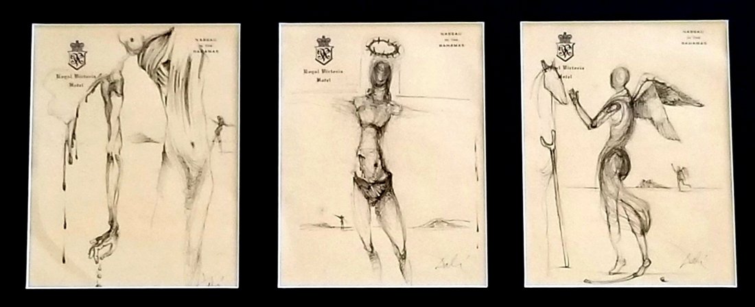 Salvador Dali Tritico Ink Drawing Paper (1 of 8)