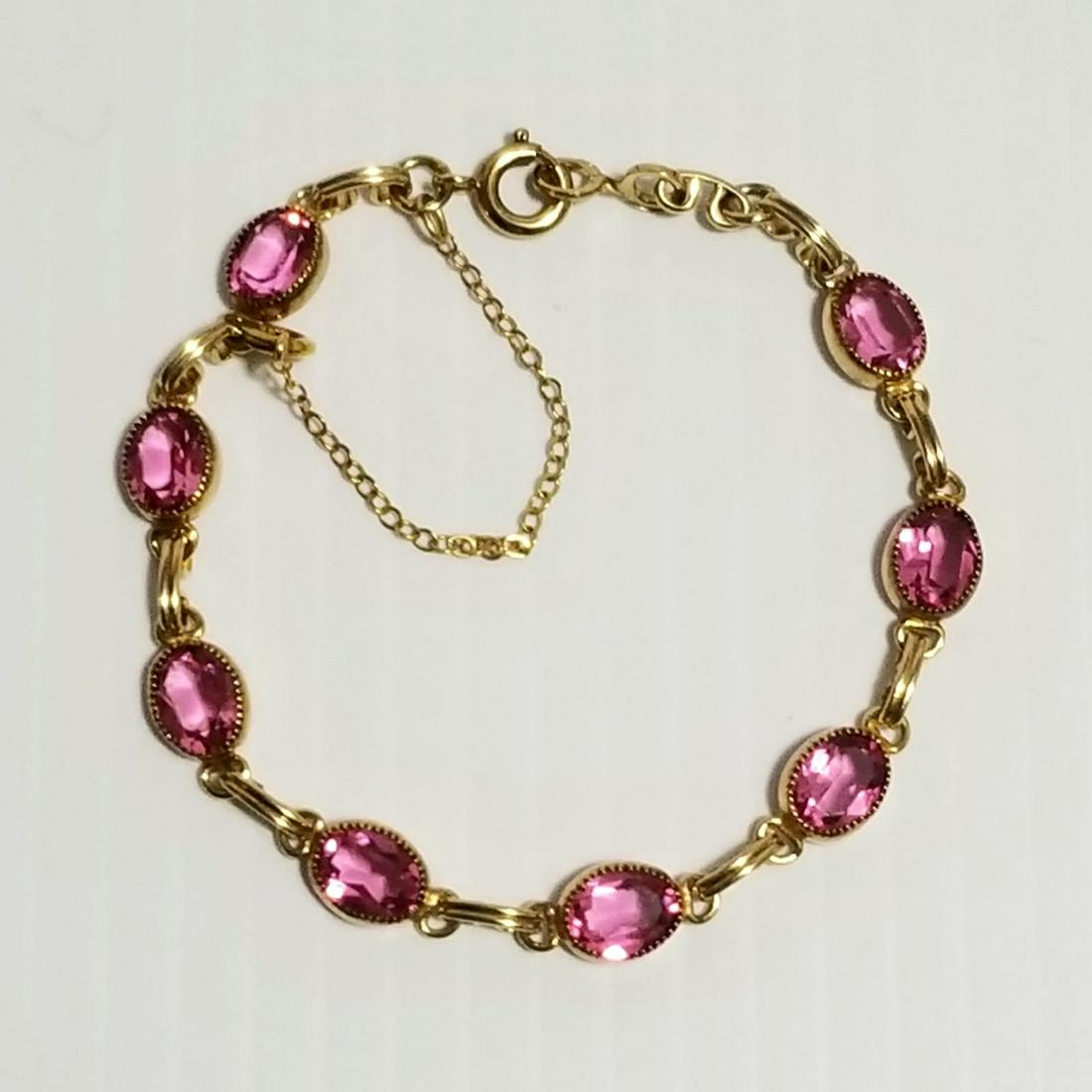 Beautiful Gold Filled Pink Stone Bracelet (1 of 5)