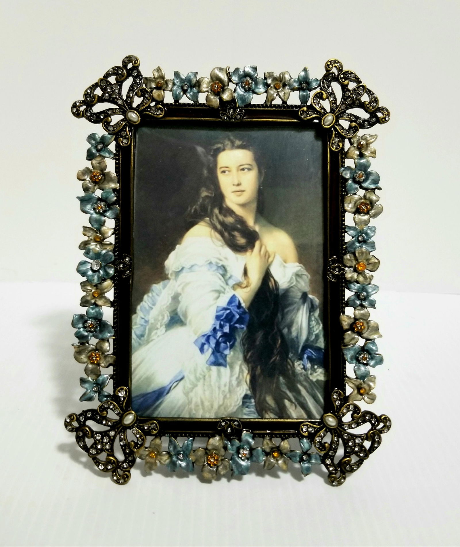 Beautiful Enamel Flower Picture Frame (1 of 2)