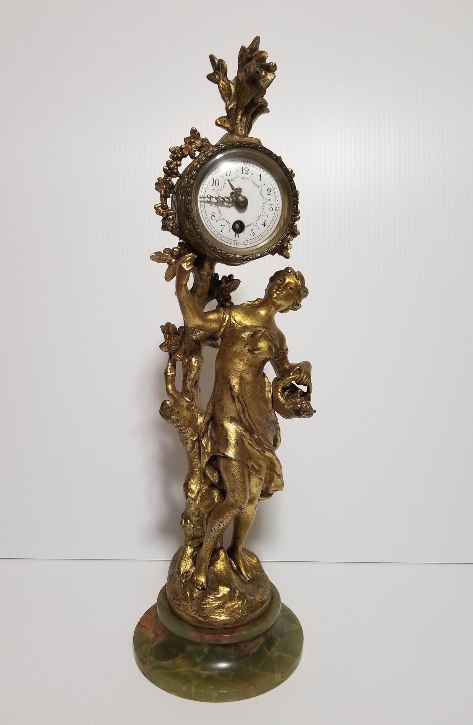 Antique Beautiful Lady Clock French (1 of 5)