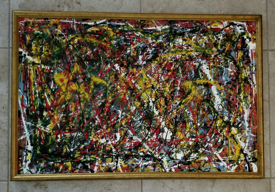 Jackson Pollock Abstract Enamel Oil Canvas (1 of 4)