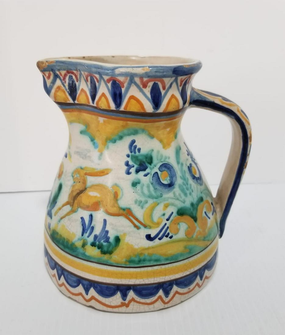 Antique Hand Painted Italian Majolica Pitcher (1 of 6)