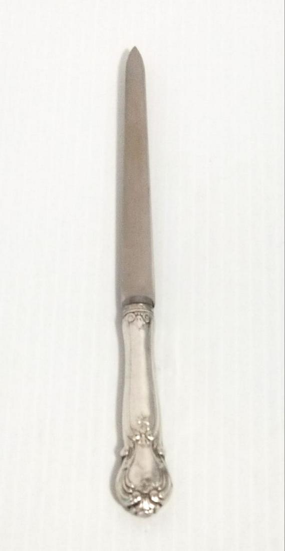 Web Sterling Handle Letter Opener: Nice Web sterling handle letter opener, 8 x 3/4 inches, marked and stamped Web sterling handle, stainless steel