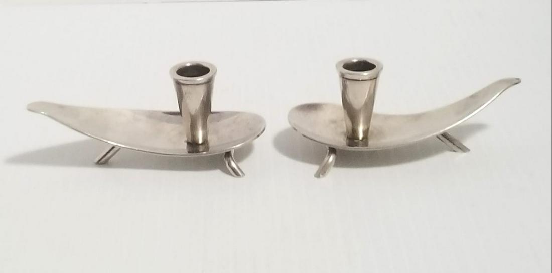 Carl Cohort Famous Silver Denmark Candle Holder Pair (1 of 5)