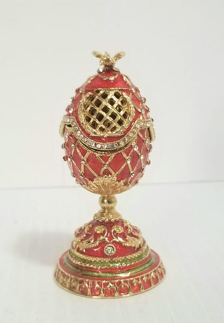 Faberge Egg Crystal Enamel Trinket Box (1 of 7)