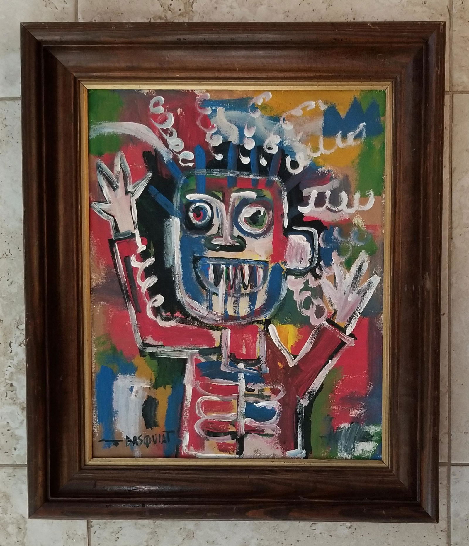 Jean Michel Basquiat Signed Oil Canvas (1 of 4)