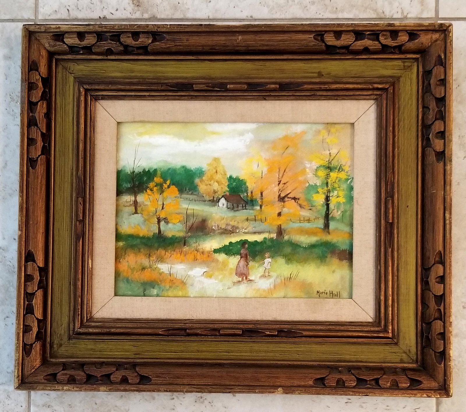 Marie Hull Oil Canvas: Attributed to Marie Hull, it does not have a COA. Medium: oil canvas, amazing and beautiful details, 20.5 x 17.5 inches. Provenance: private owner. Biography: Painter, sculptor and print maker Marie A