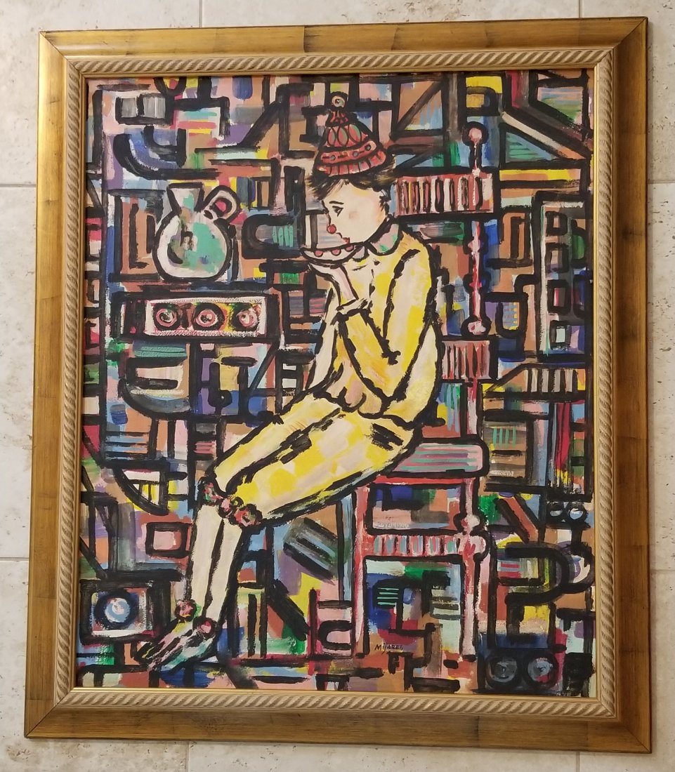 Jose Marie Mijares Oil Board: Jose Marie Mijares, fabulous art painting, it has a COA. Medium: oil board. Provenance: private collection from Atlanta. 32 x 37.5 in. Biography: Jose Maria Mijares Fernandez (1921 - 2004) One of the 