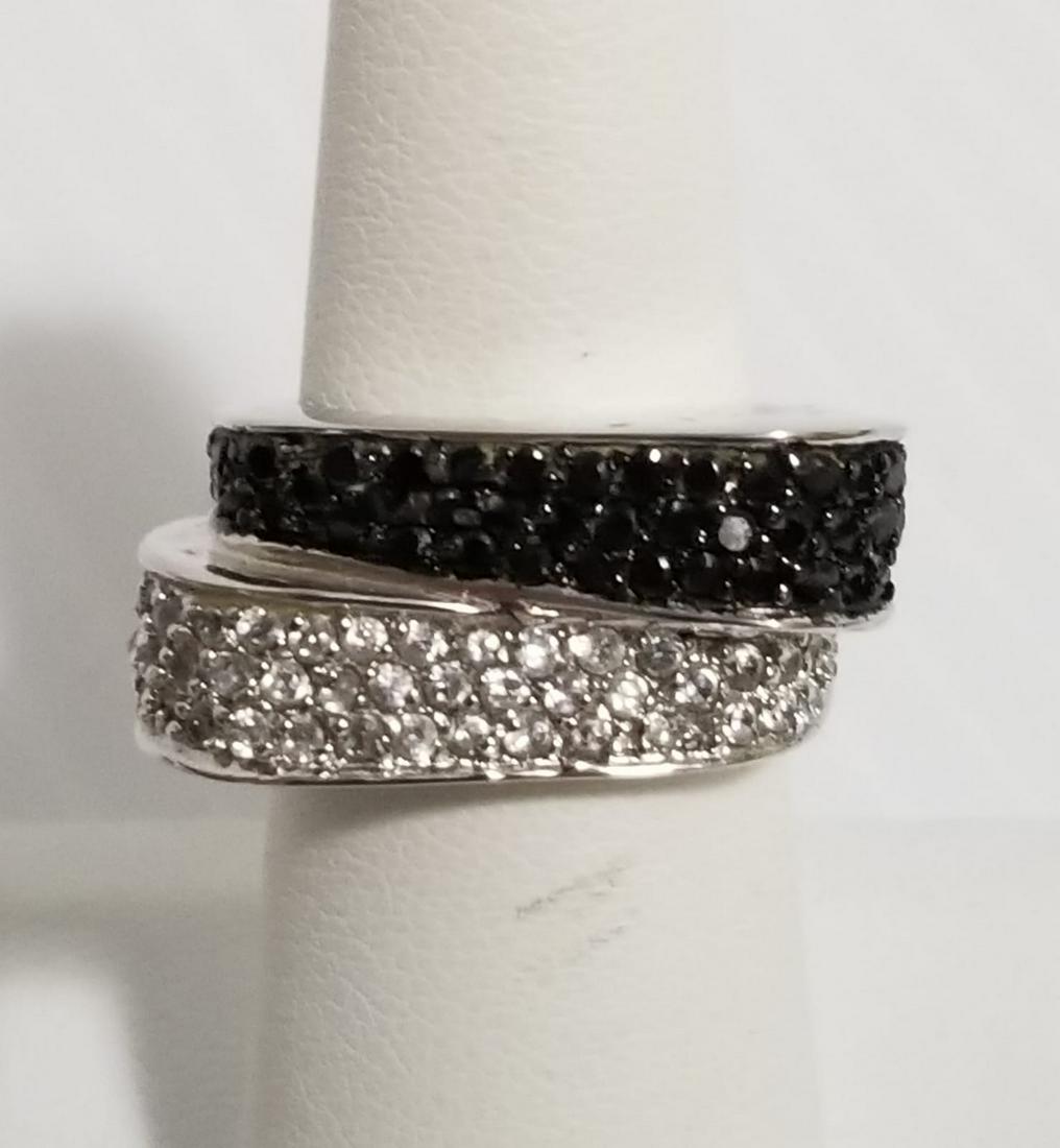Beautiful 925 Zirconia Black and Clear Ring (1 of 6)
