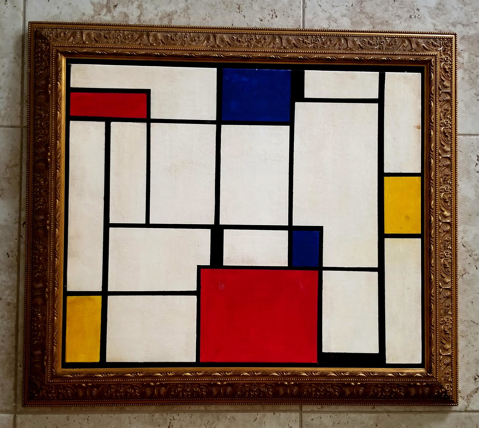 Piet Mondrian Oil On Canvas: Attributed to Piet Mondrian, it does not have a COA. Medium: oil on canvas, amazing abstract, 30 x 26.5 inches. Provenance: private owner. Biography: A painter born Pieter Cornelis Mondriaan in the Ne