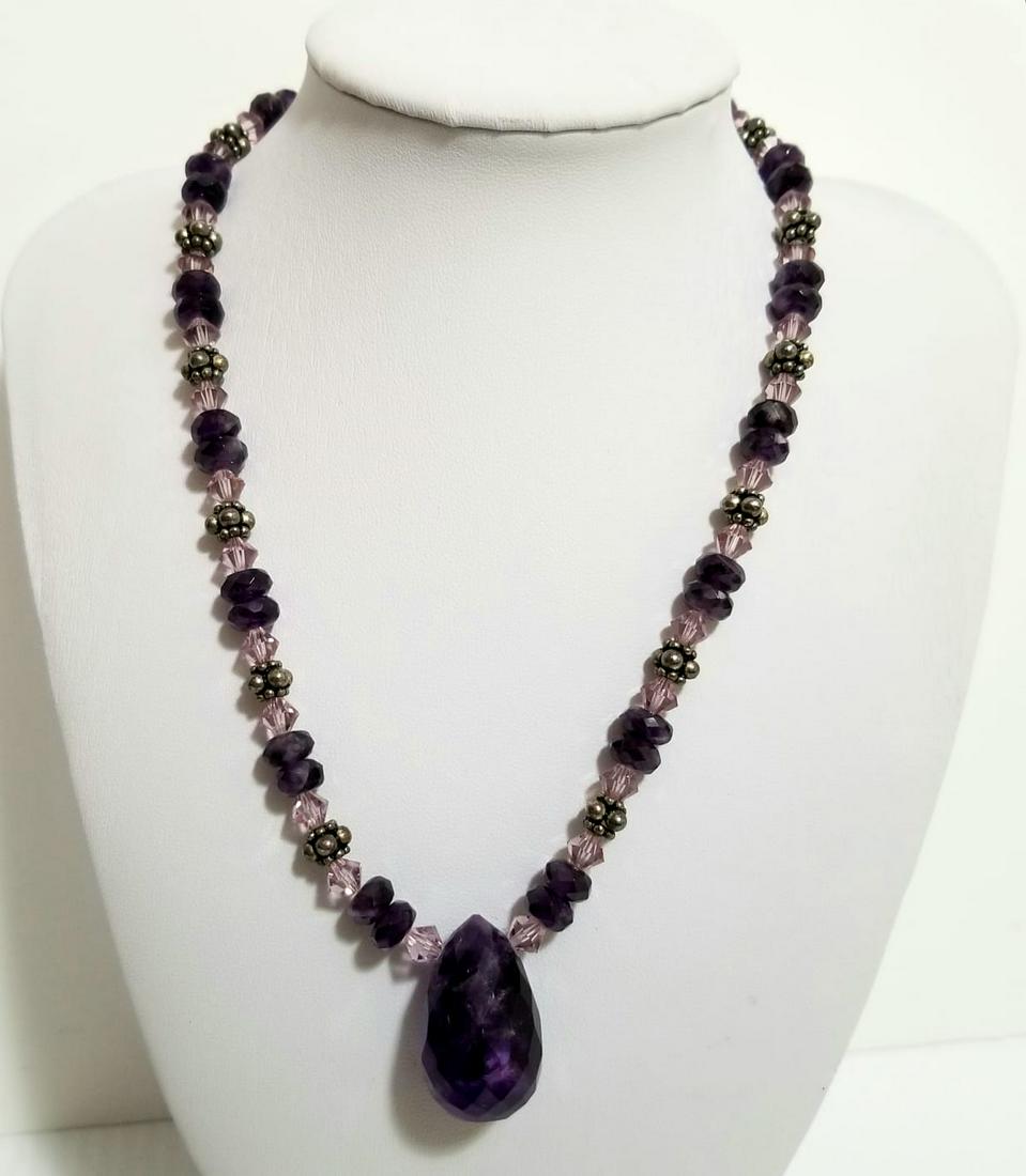 Amazing Silver Amethyst Bracelet Necklace Set (1 of 5)