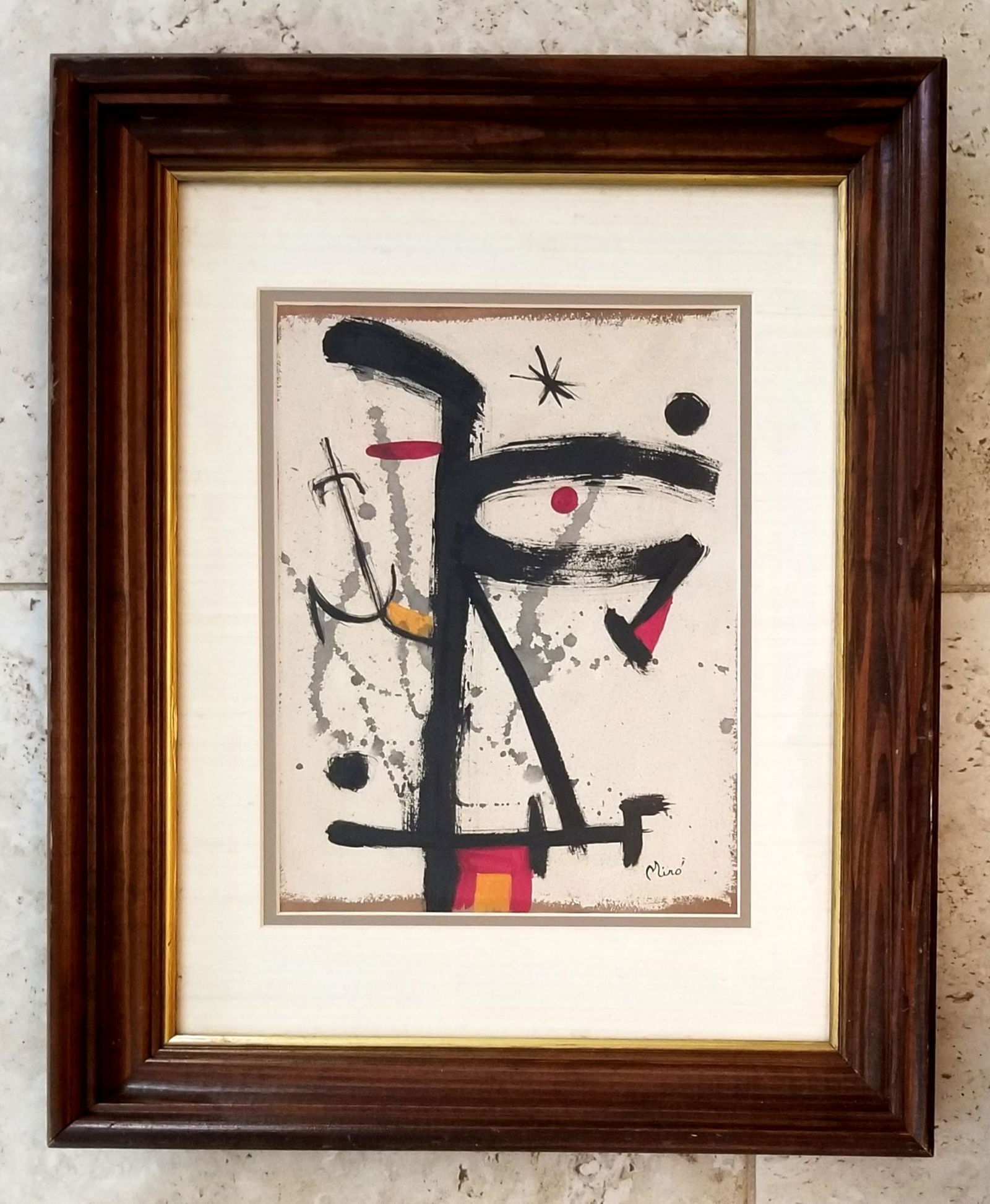 Joan Miro Mixed Media on Paper (1 of 3)