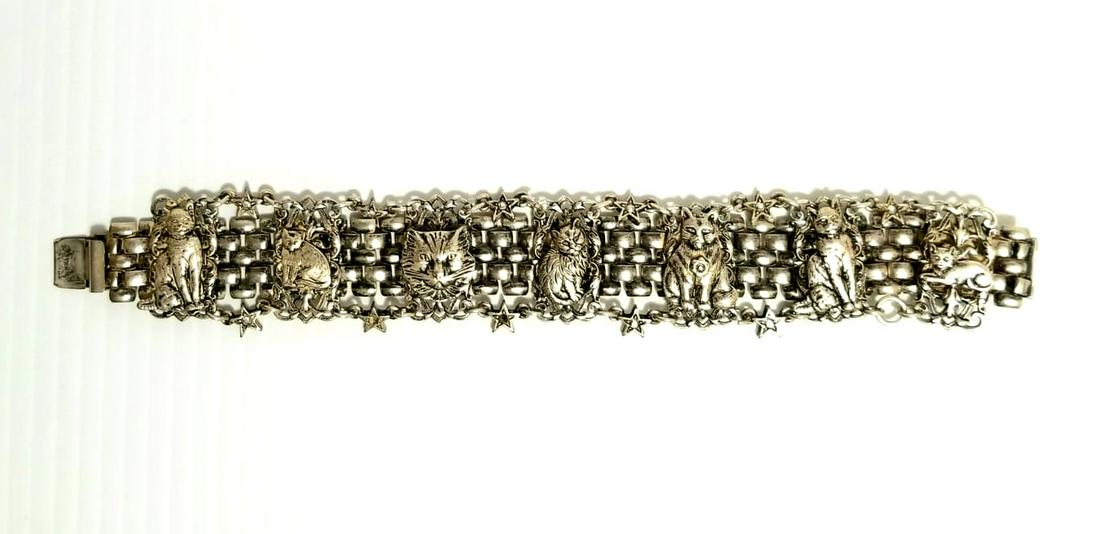 Vintage Kirks Folly Cats Silver Bracelet (1 of 10)
