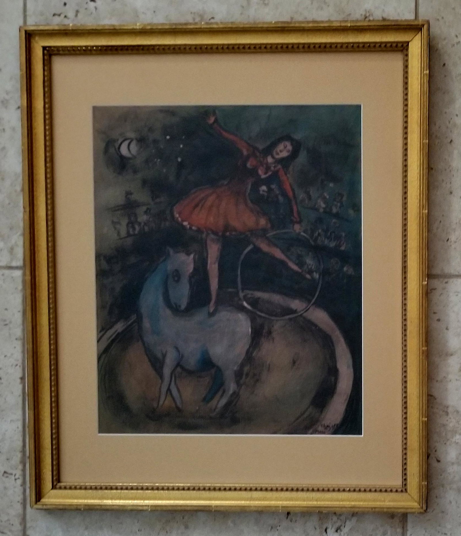Marc Chagall Mixed Media on Paper: Attributed to Marc Chagall, it does not have a COA. Medium: mixed media on paper, 24 x 20 inches. Provenance: Private Owner. Biography: Marc Chagall was a man of keen intelligence, a shrewd observer o