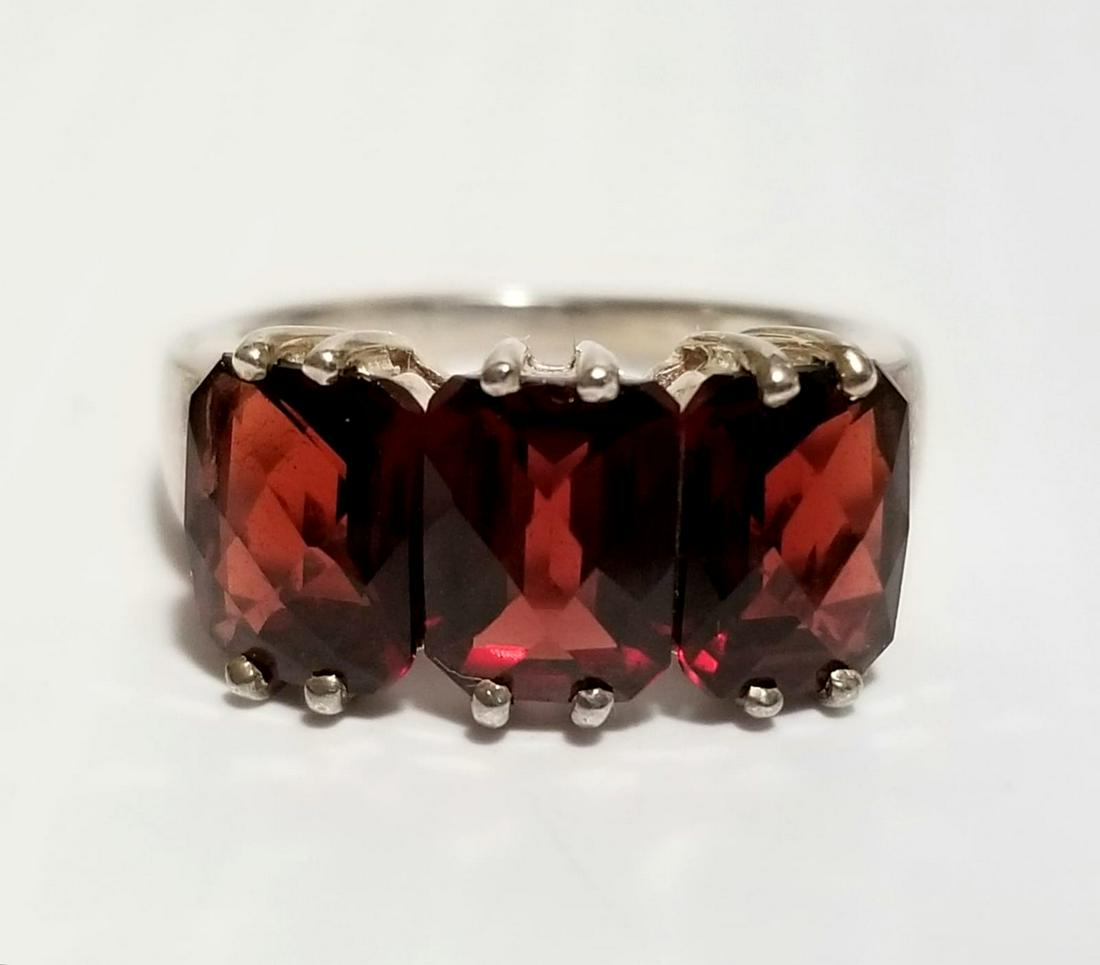 Amazing 925 Red Ruby Cut Faceted Ring (1 of 9)
