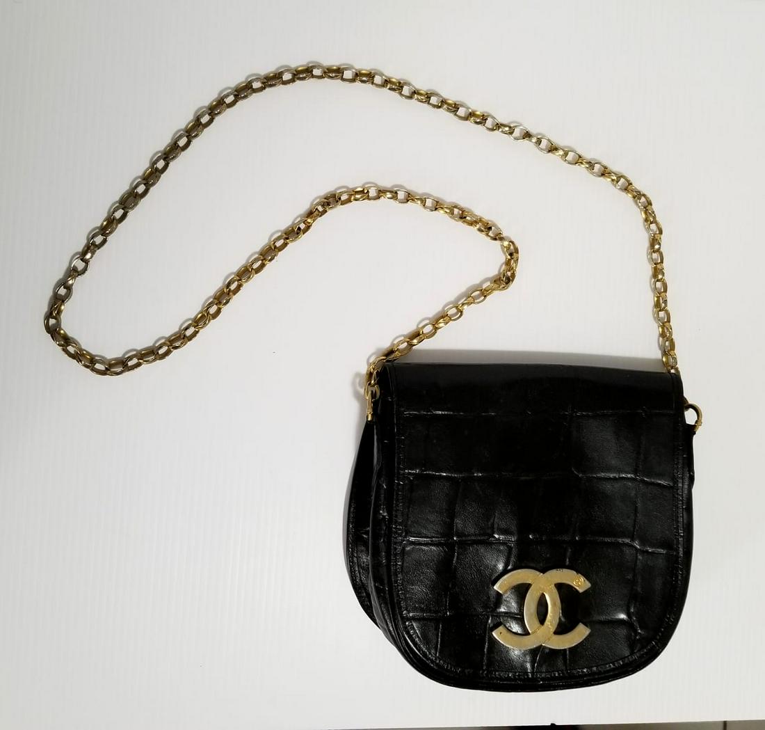 Vintage Chanel Chain Black Leather CC Wallet (1 of 12)