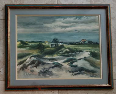 Paul Horiuchi 1906 - 1999 Watercolor Paper: Paul Horiuchi landscape, Medium: watercolor paper, 34 x 28 inches. Provenance: private owner from Atlanta. Biography: It is said that collage was invented by Japanese artists over 800 years ago;