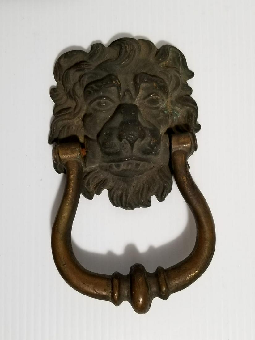Antique Lion Door Knocker Bronze Sculpture (1 of 2)