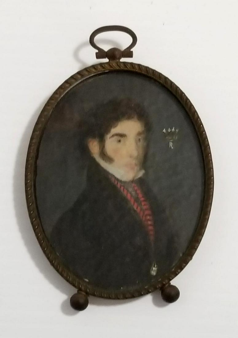 Antique Hand Painted Signed Portrait (1 of 2)