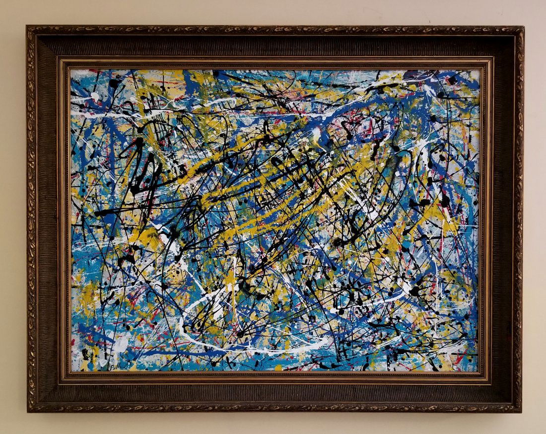 Jackson Pollock Large Oil and Enamel Canvas (1 of 3)