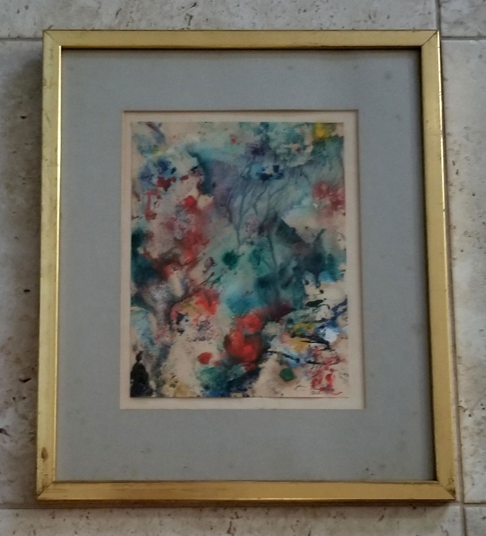 Vintage Sam Francis 1962 Mixed Media Paper (1 of 3)