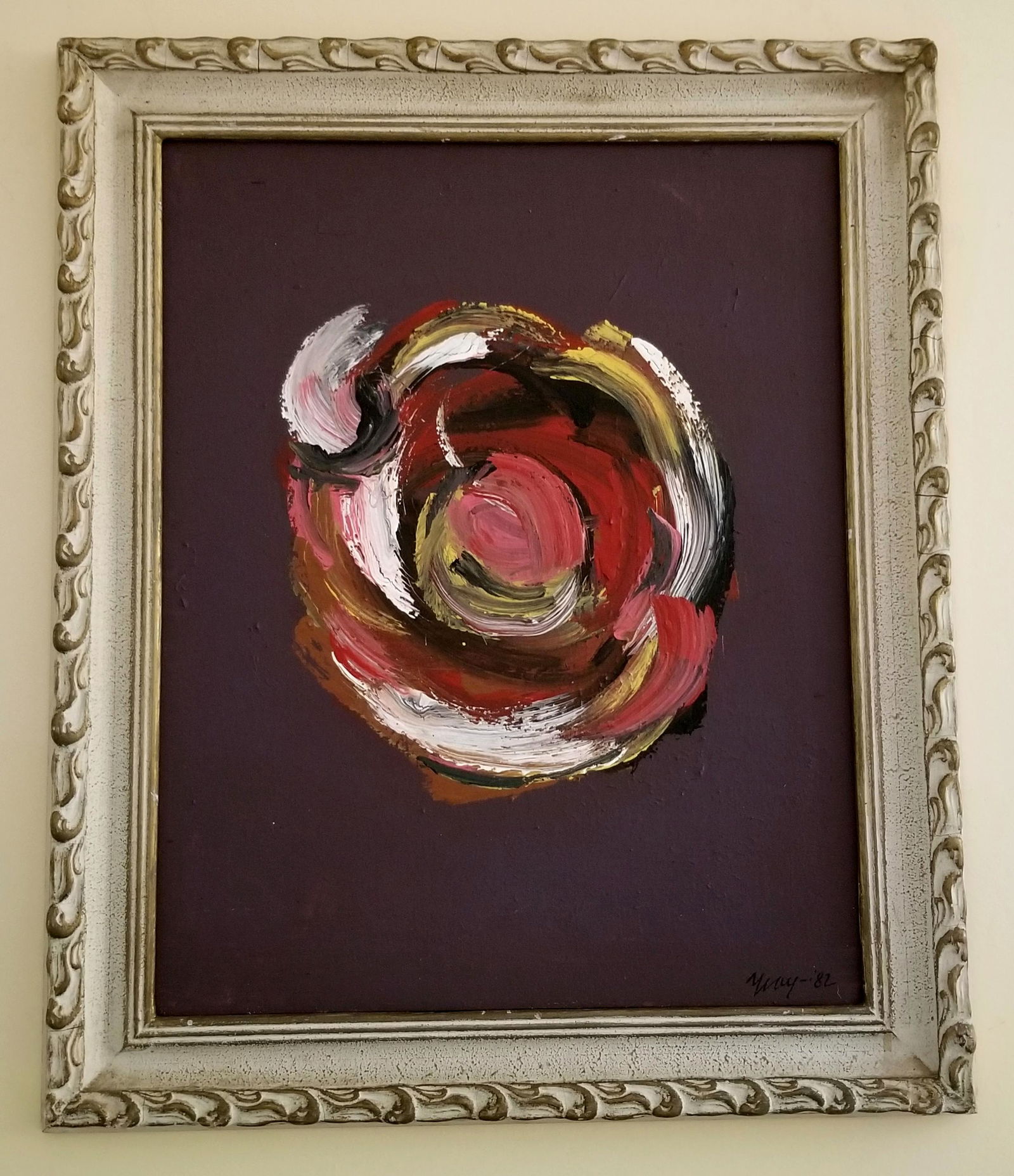 Cleve Gray 1982 Acrylic Canvas Board: Attributed Cleve Gray, it does not have a COA. Medium: acrylic canvas, 24.5 x 20.5 inches. Provenance: private owner. Biography: Abstract painter Cleve Gray died December 8, 2004 in Hartford, Connecti