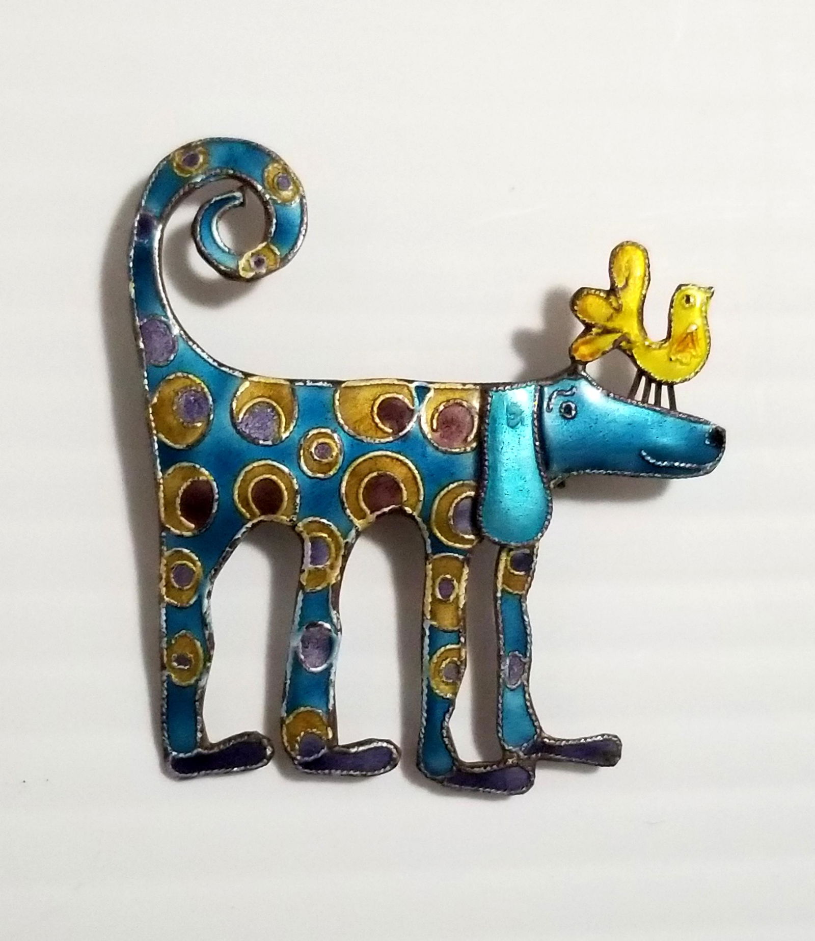 Beautiful Zarah 925 Bird Dog Enamel Pin Brooch (1 of 5)