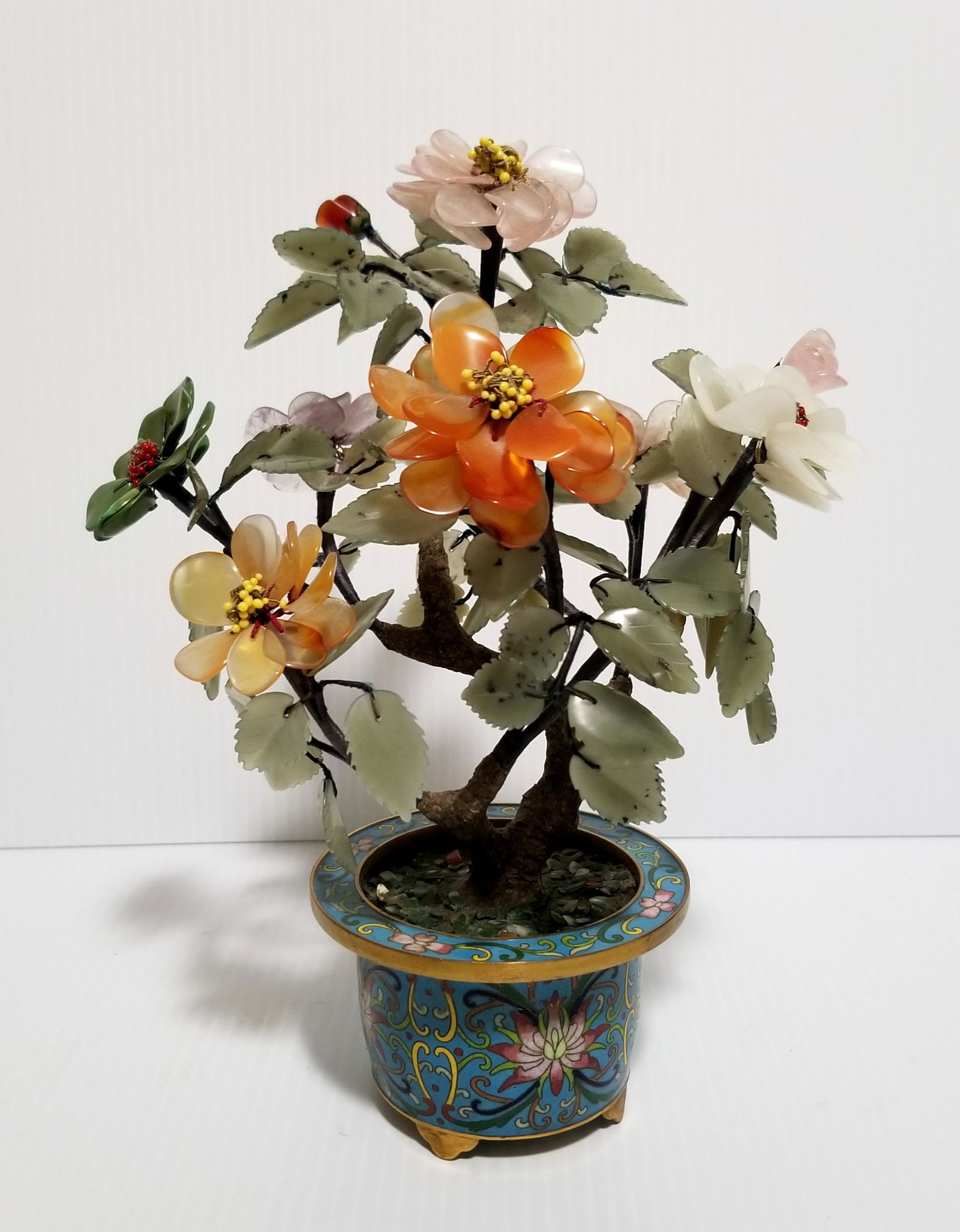 Nice Chinese Multi Stone Jade Carved Tree (1 of 7)