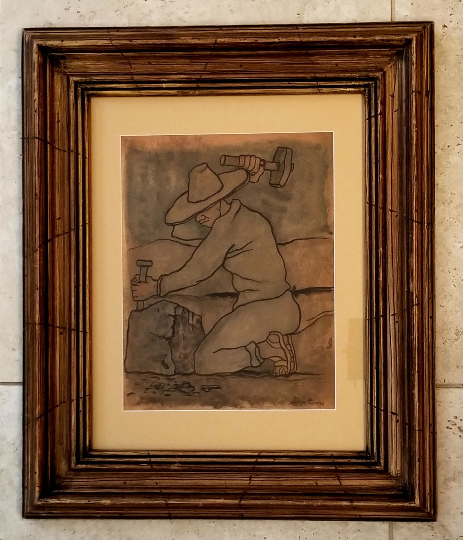 Diego Rivera Mixed Media on Paper (1 of 2)