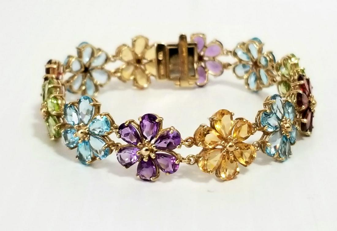 Beautiful 10 KT Multicolores Stones Bracelet (1 of 6)