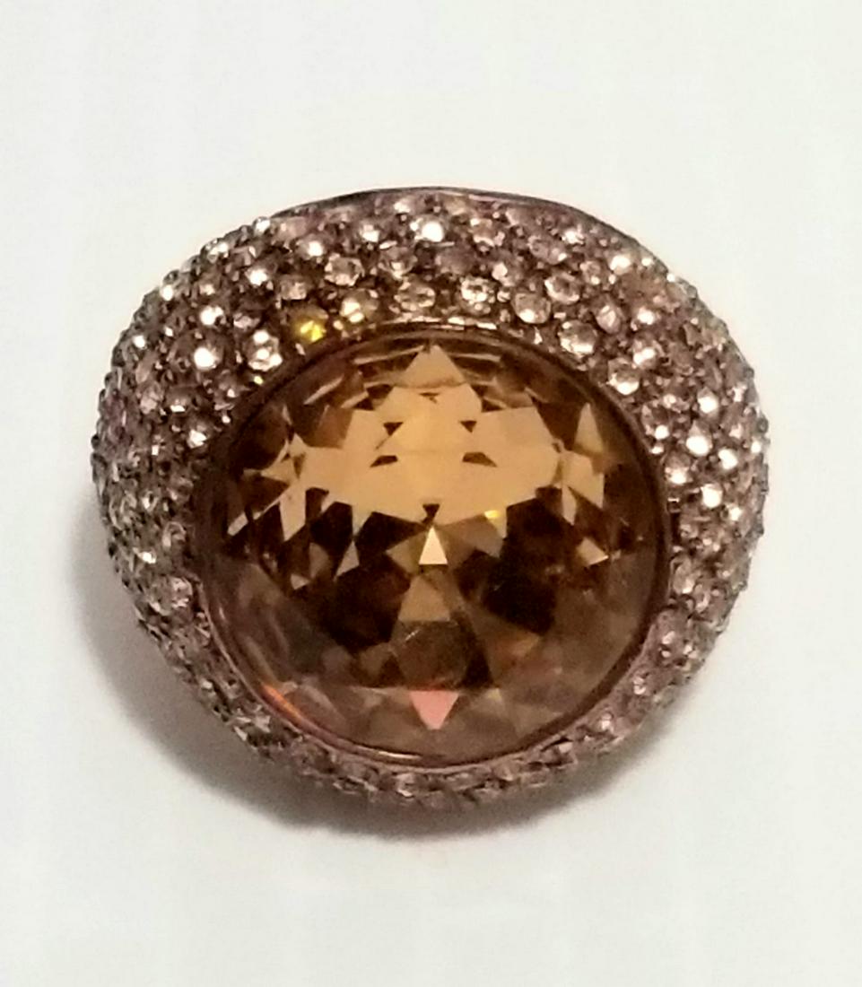 Beautiful Juicy Couture Brown Crystals Ring: Nice Juicy Couture brown crystals adjustable size ring, original box.