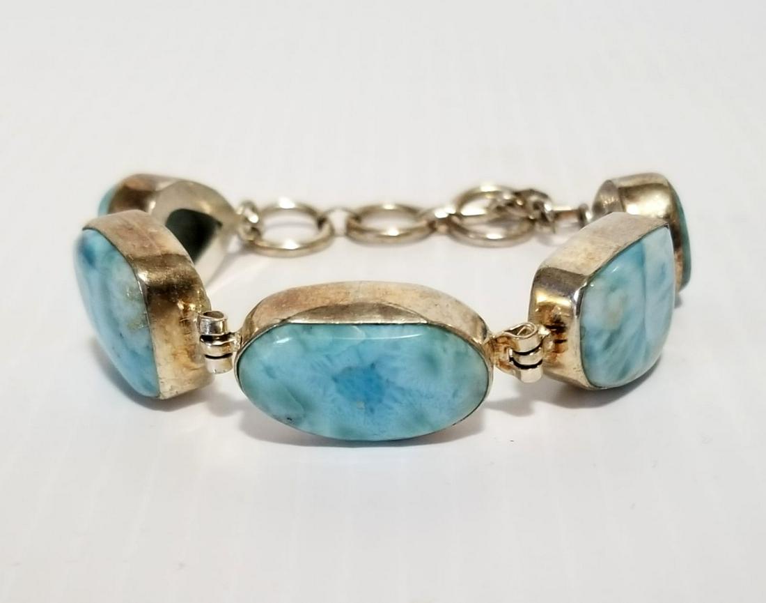 Nice 925 Sterling Turquoise Bracelet (1 of 6)