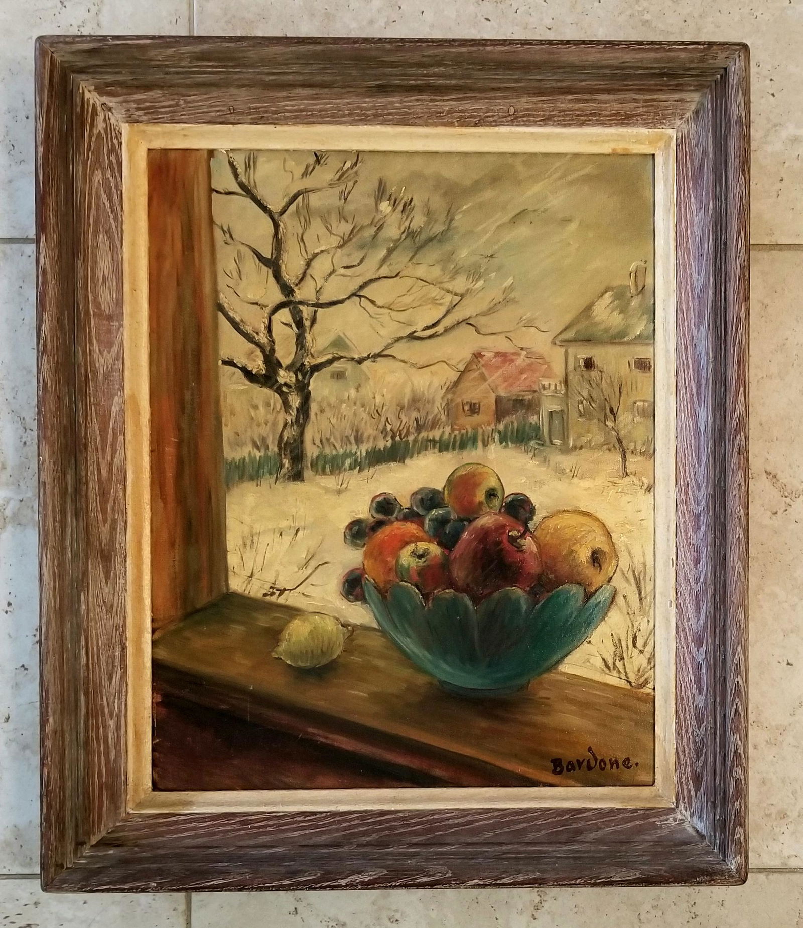 Guy Bardone Oil Canvas: Atributed to Guy Bardone, it does not have a COA. Medium: oil canvas, 35 x 21 inches. Provenance: private owner from France. Biography: 1927 - 2015. Guy Bardone was born in 1927 in Saint-Claude, Franc