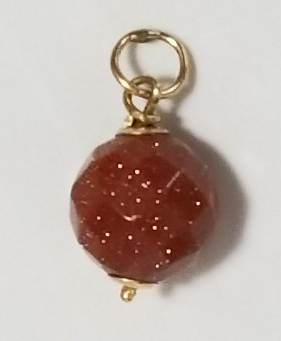 Beautiful 14 KT Aventurine Faceted Cut Pendant (1 of 3)