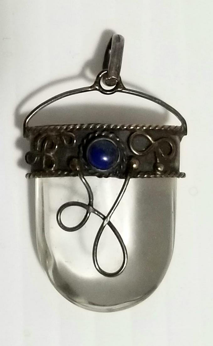 Nice 925 Sterling Lapiz Lazuli Crystal Pendant (1 of 6)