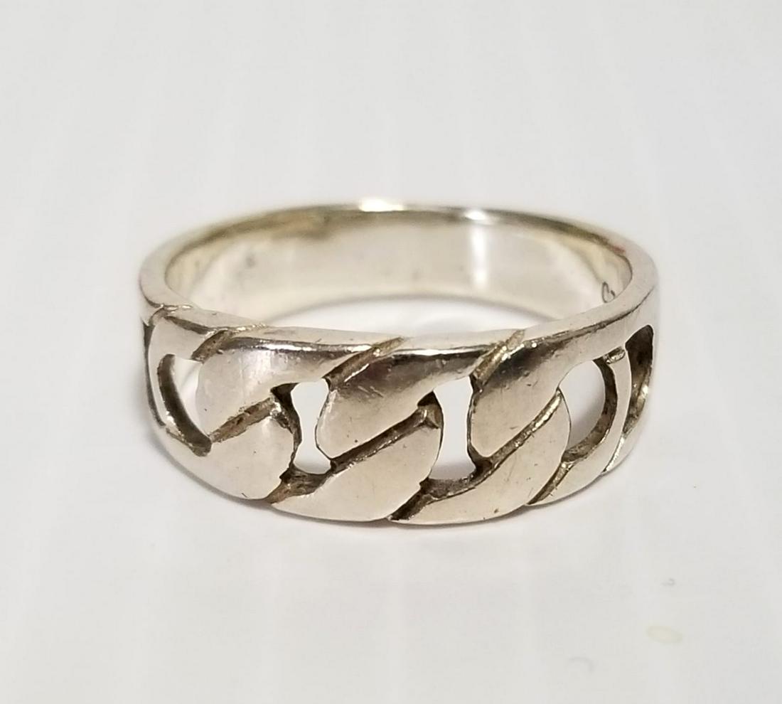 Beautiful 925 Sterling Chain Link Design Ring (1 of 3)