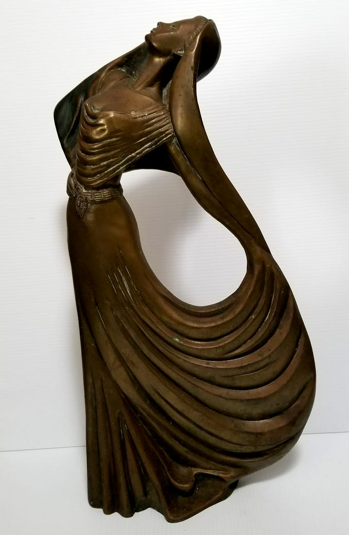 Beautiful Art Deco Lady Bronze Sculpture (1 of 3)
