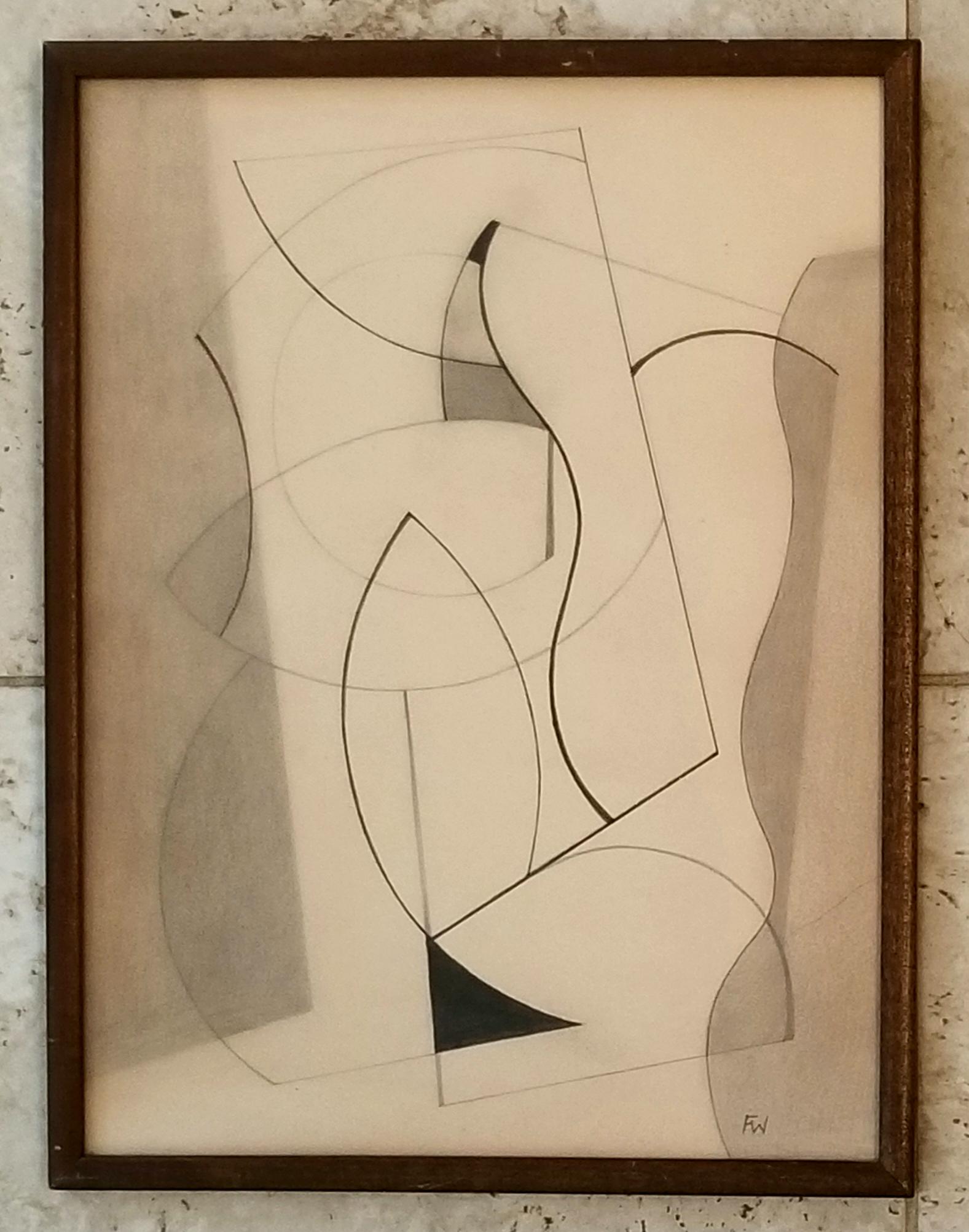 Fritz Winter Drawing Abstract/Paper (1 of 2)