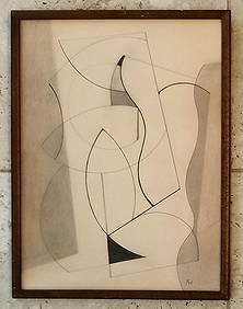 Fritz Winter Drawing Abstract/Paper (1 of 2)