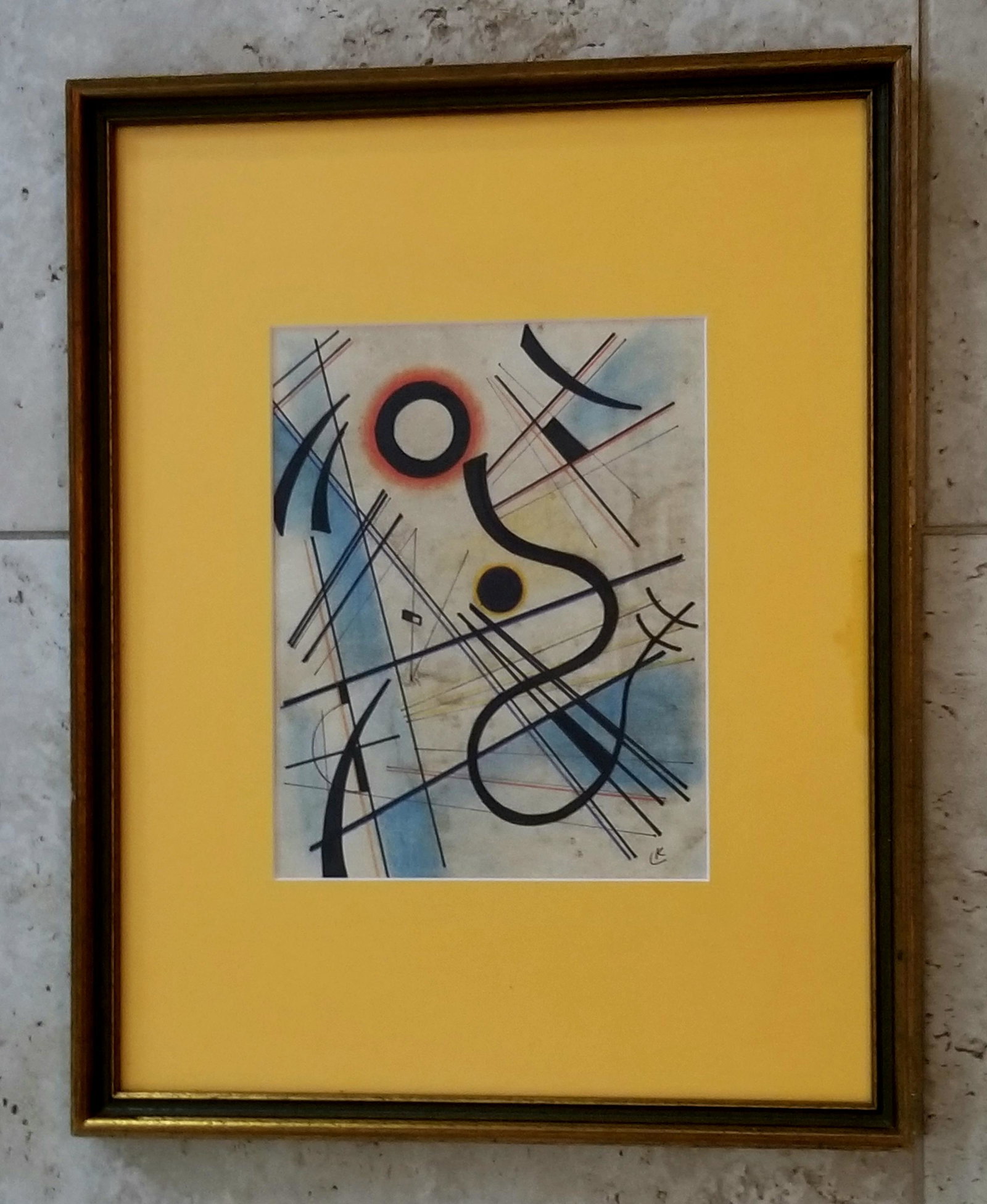 Wassily Kandisky Mixed Media Paper: Attributed to Wassily Kandinsky, it does not have a COA. Nice abstract, beautiful multicolor, watercolor ink. 19 x 15 inches. The paper has some oxidation, please refer to photos for more details. Pro