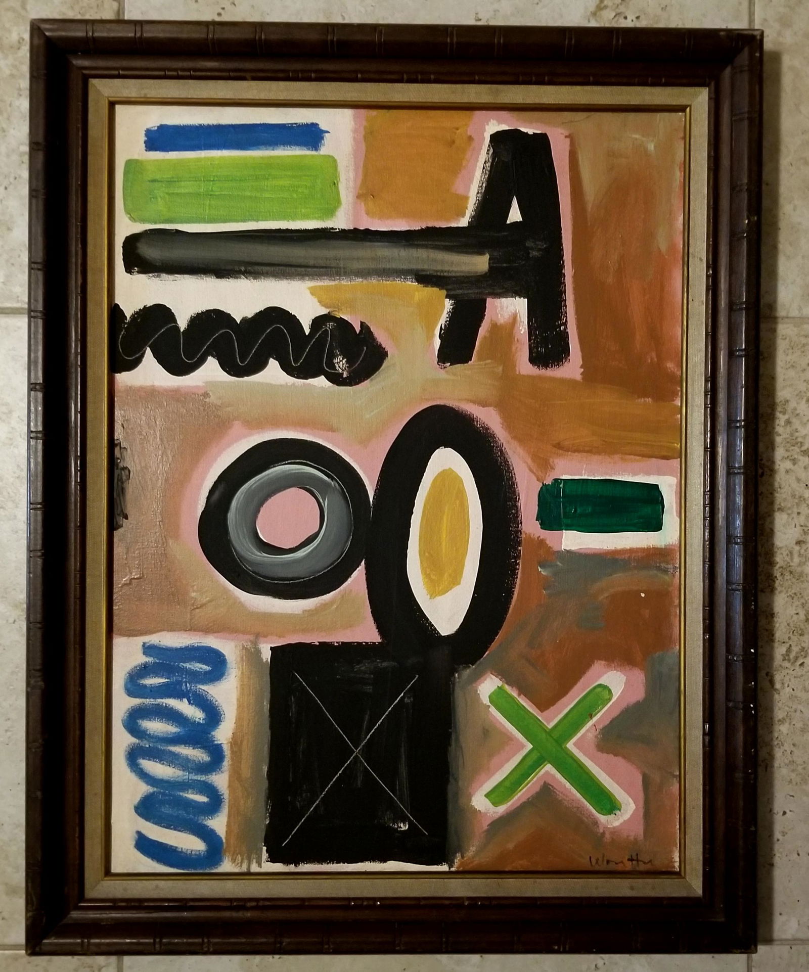 Emerson S. Woelffer Acrylic Canvas (1 of 4)