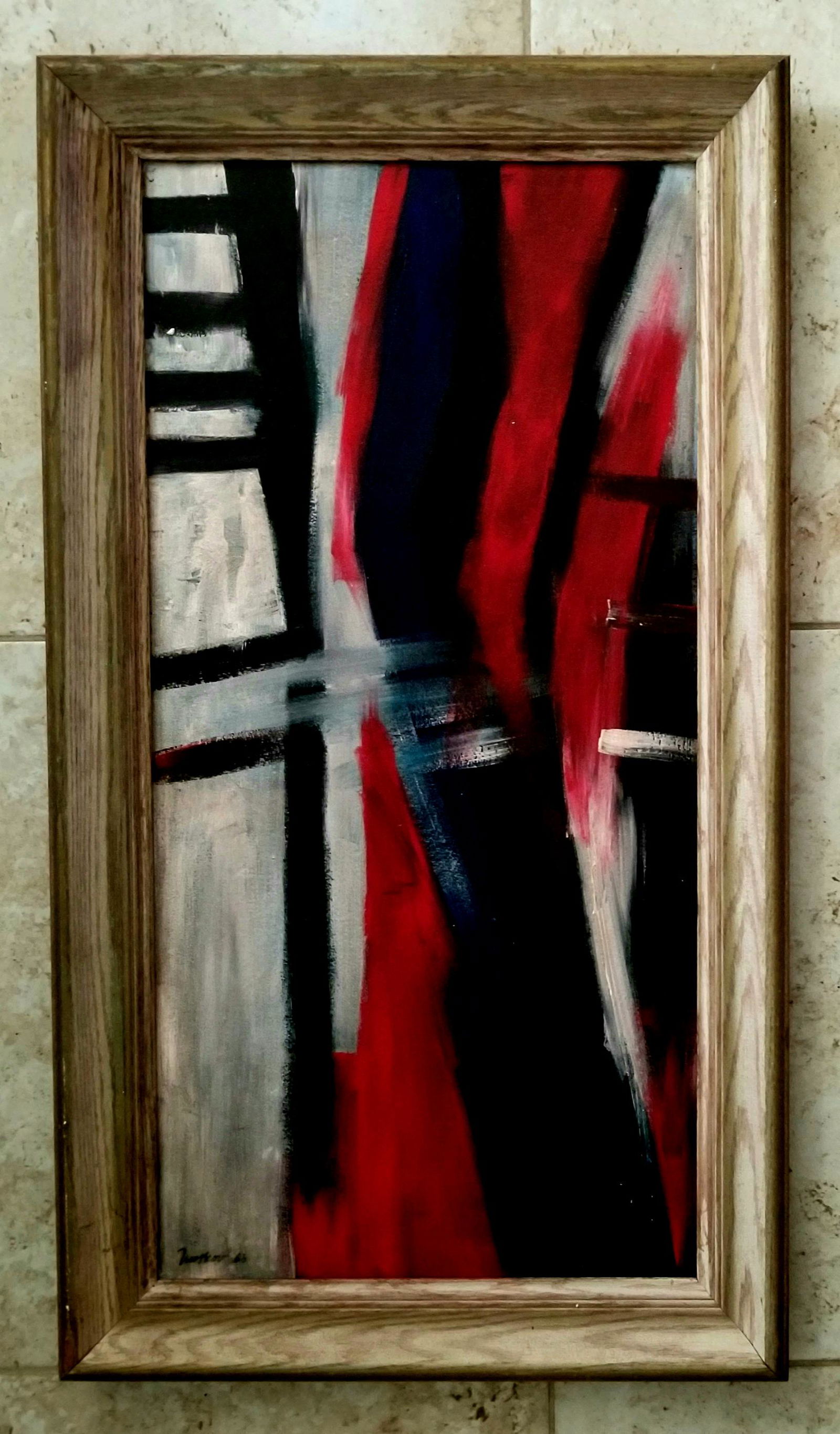 Jack Tworkov 1963 Oil Board: Attributed to Jack Tworkov, it does not have a COA. Medium: oil board, nice abstract, 34 x 19 inches. Provenance: private owner. Biography: Jack Tworkov (8/15/1900 - 9/4/1982). A literate man uncertai