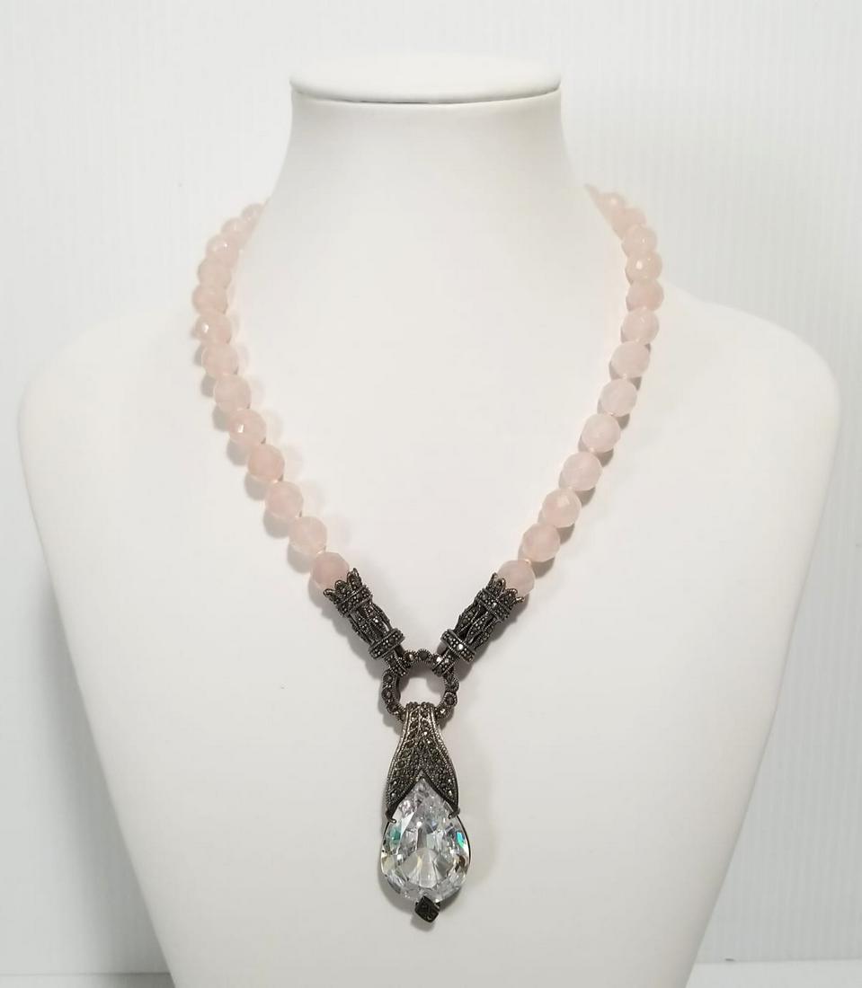 Amazing 925 Cut Quartz Marquesite ZC Necklace (1 of 7)
